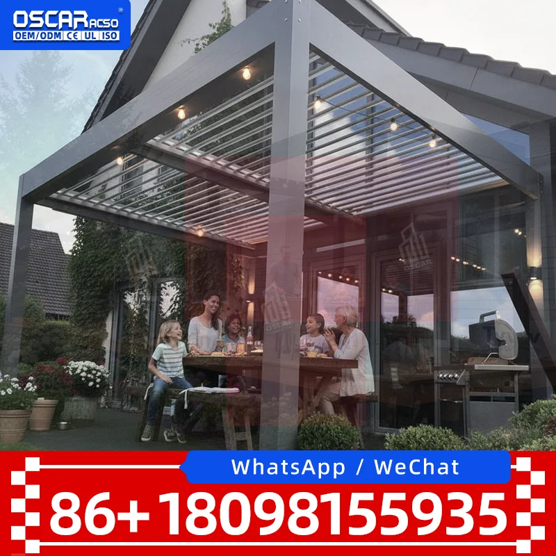 Aluminum Pergola Louver Roof Gazebo Outdoor Metal Arbours Transportable Metal Buildings Patio Garden Backyard pergola
