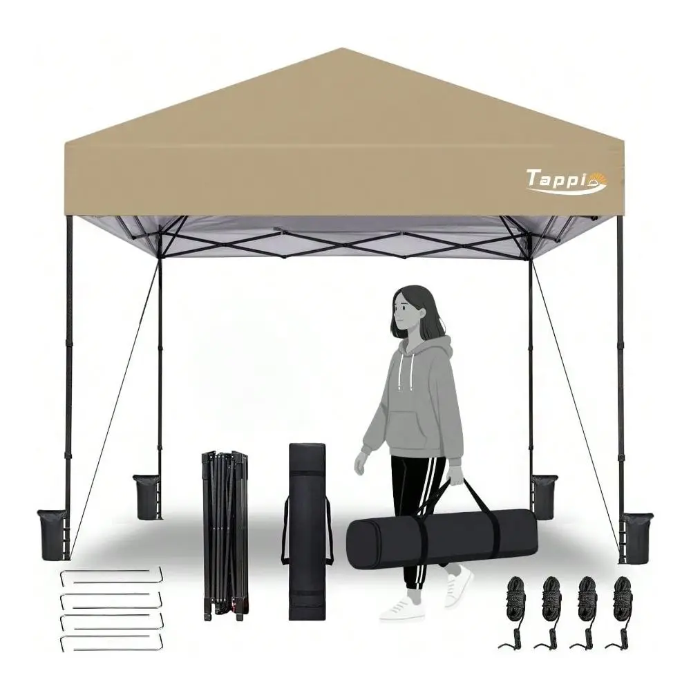 

Portable 10x10 Canopy Tent, Only 26 Lbs, Outdoor Instant Canopy Patio Gazebo Event Tent Shelter With 8 Stakes, 4 Ropes, 4 Sa