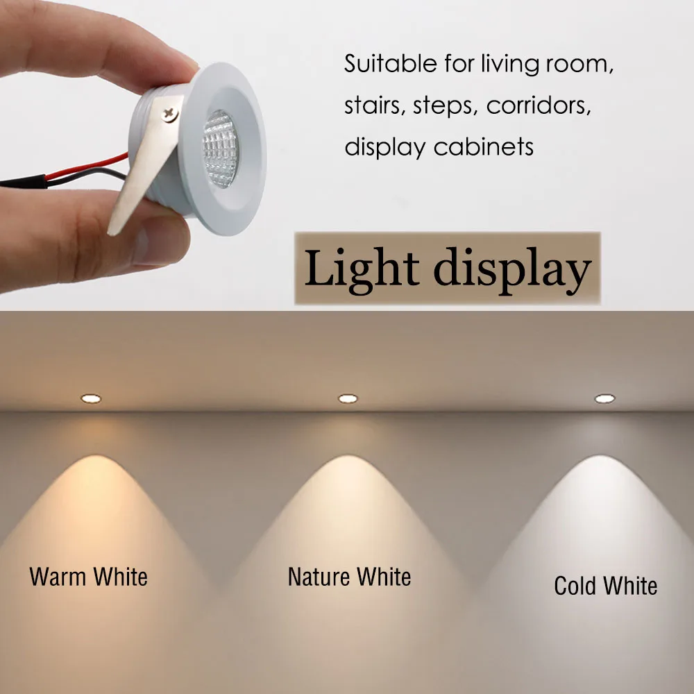 Mini LED Down Light Downlight COB 3W Led Lamp AC110-220V Spotlight Indoor Home Recessed Ceiling Cabinet Showcase Loft Decoration