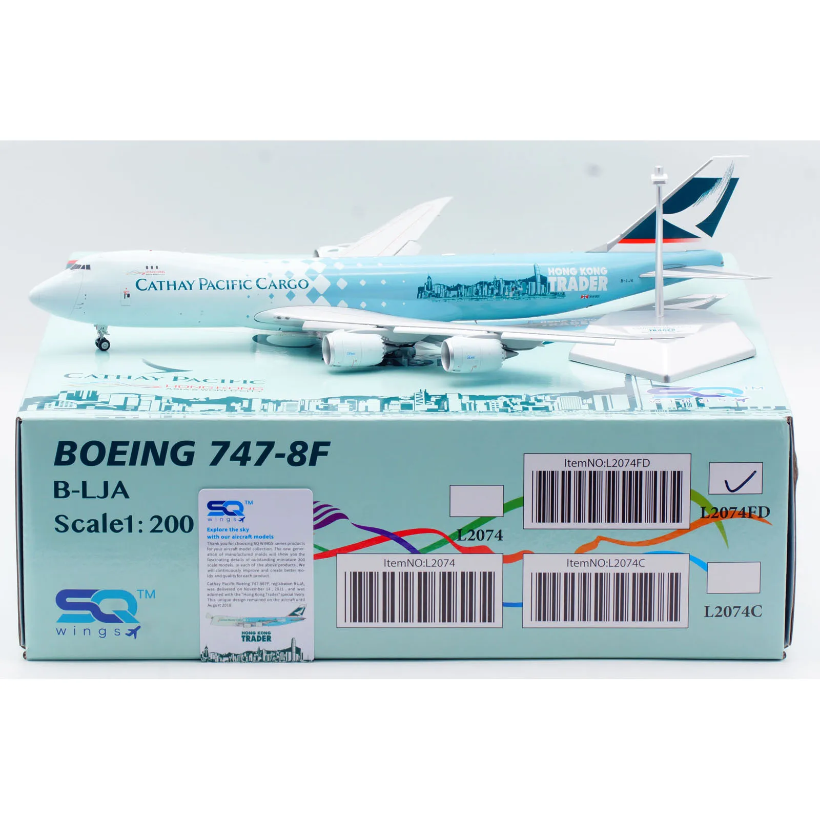 

L2074FD Коллекционный самолет из сплава в подарок SQ Wings 1:200 Cathay Pacific Cargo Boeing B747-8F Литая под давлением модель самолета B-LJA с клапанами вниз