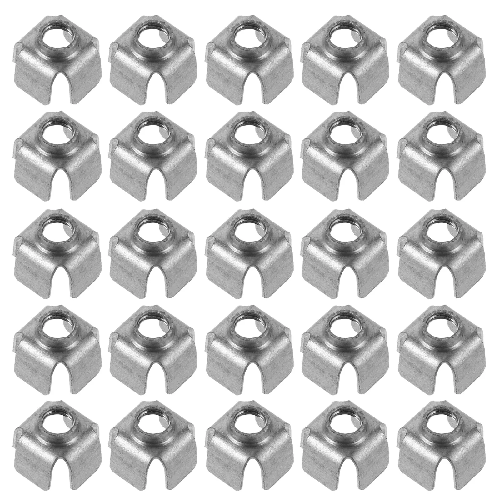 200Pcs M6 Square Tube Threaded Insert Nuts Iron Weld Pipe Insert Metal Threaded Inserts for Furniture Machinery Construction