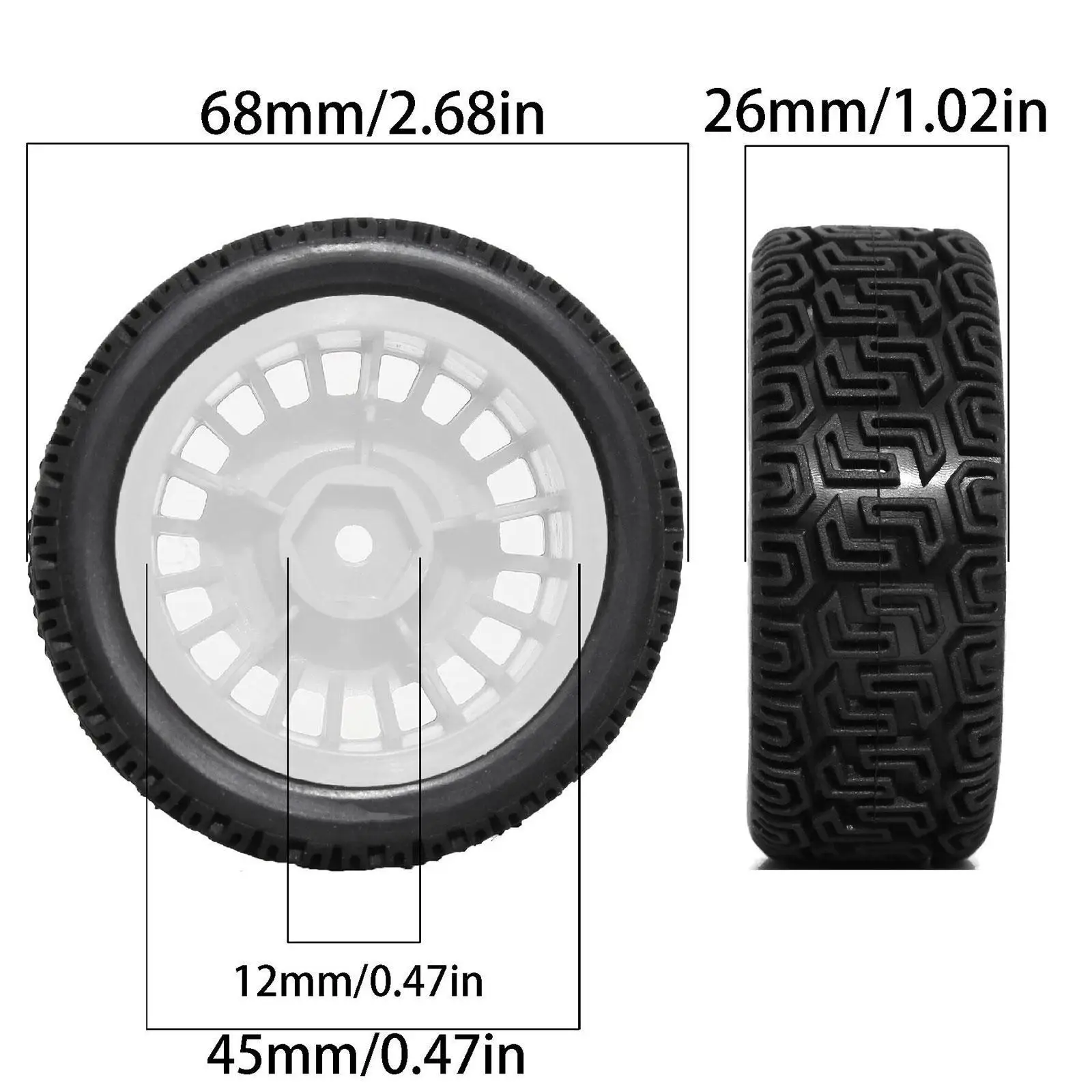 

RC Car Tires 1 10 Rally Upgrade Set Sturdy Pp Wheels for Rc Cars Parts and Accessories Adventure
