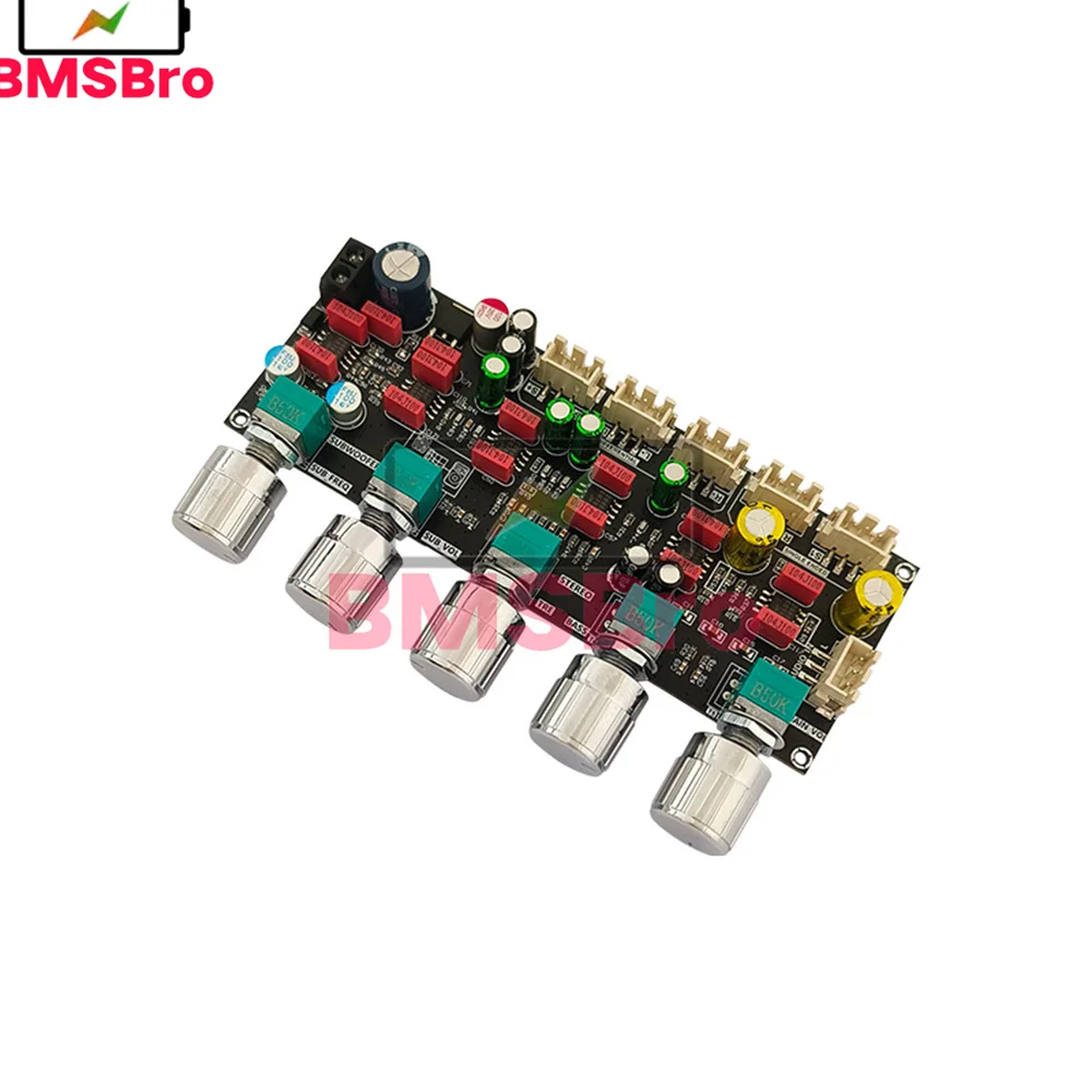 JRC2068 HiFi Preamplifier Board Stereo Treble Bass Frequency Volume Control DC 12-30V XH-2.54mm Input for Speaker Subwoofer