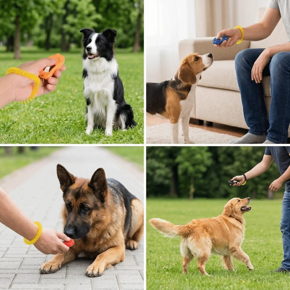 Paw Shaped Dog Training Clicker Portable Three Level Adjustable Paw Shape Clicker Multi Tone Sound Lightweight Pet Sound Trainer