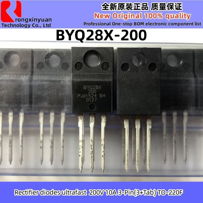 10Pcs/lot 200V/10A Rectifier diodes ultrafast BYQ28X-200 TO-220F BYQ28X 200 Original New 100% quality