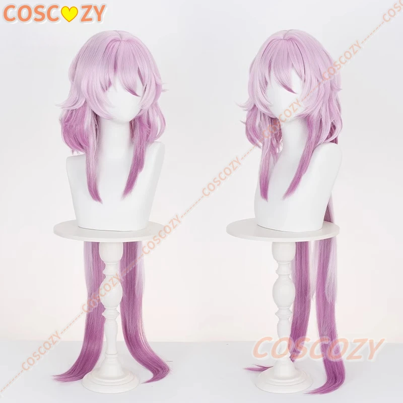 Honkai Star Rail Evernight March 7th Peluca de cosplay Peluca larga rosa púrpura Misterioso invitado extranjero Amporo Fiesta de Halloween Mujeres