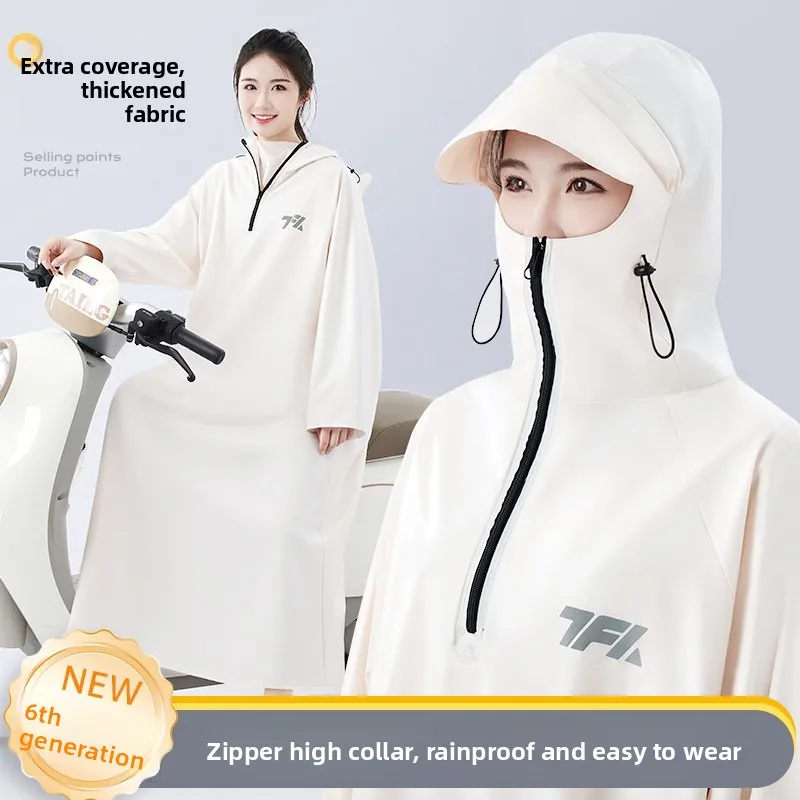 

Women's Vehicle Raincoat Full Body Outerwear Long Version Separate Design for Adult Riding Modern Simple Style PVC M...