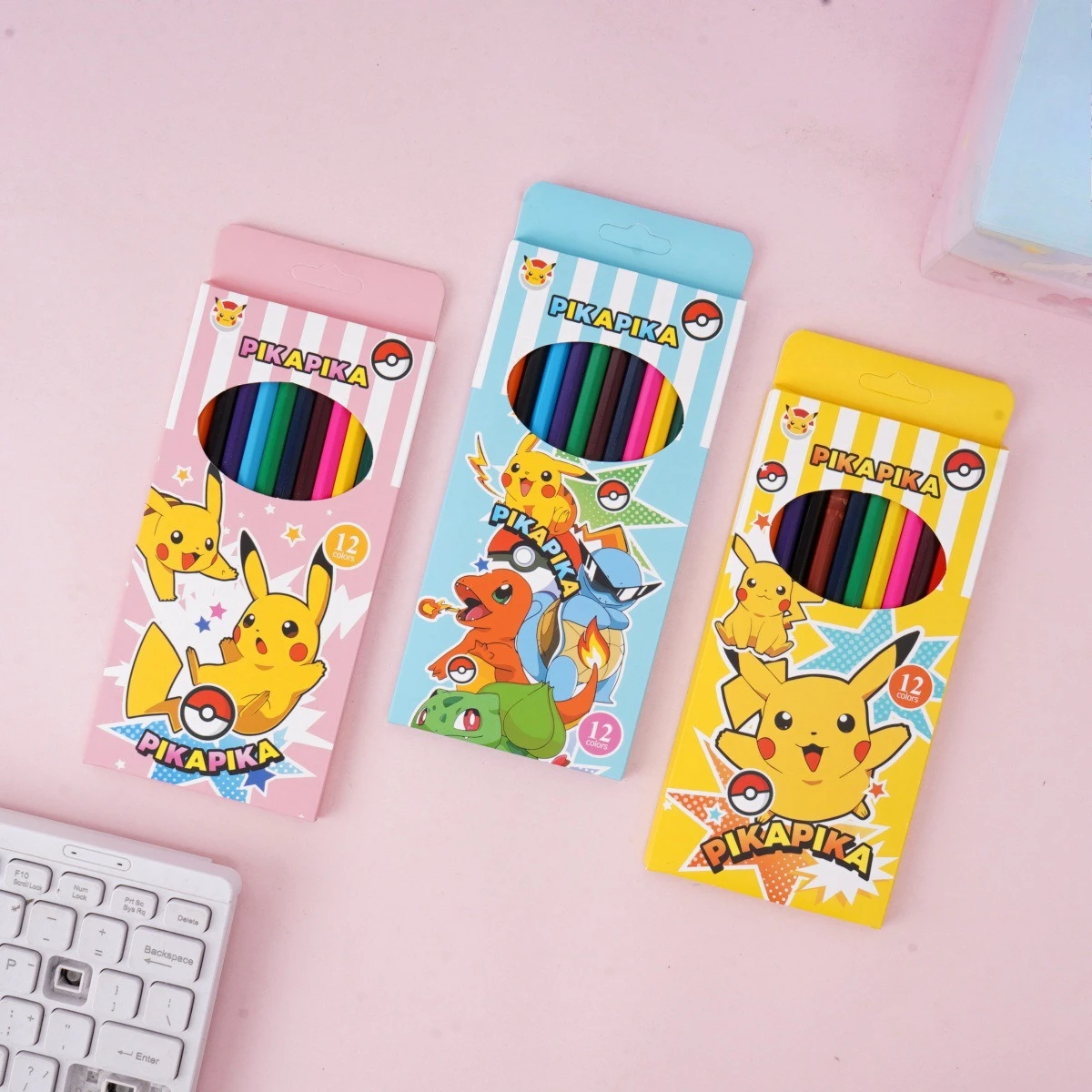 Pok é mon Colored Pencils, 12 Pieces In 1 Box, Cute Cartoon Study Supplies, Student Drawing Educational Stationery Holiday Gifts