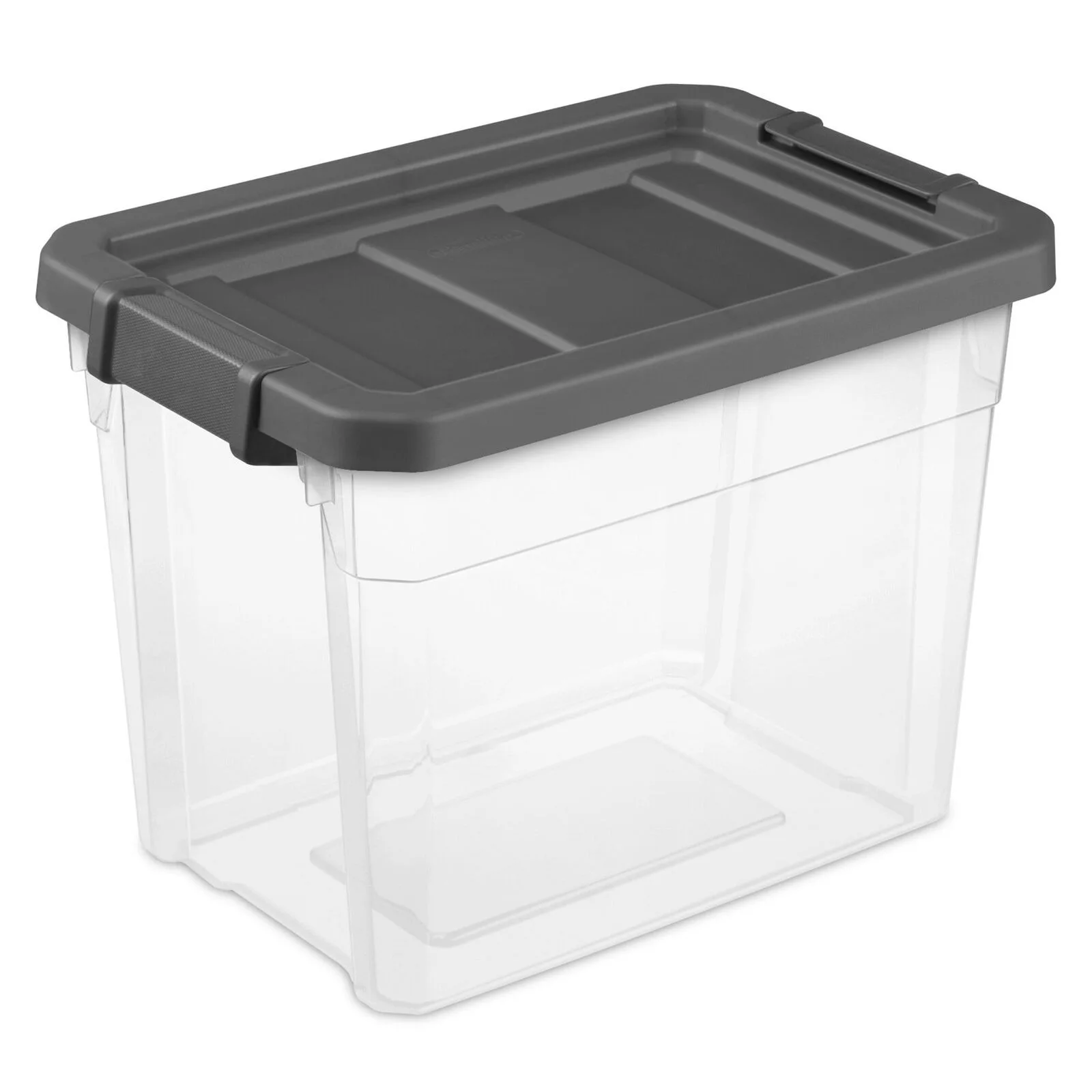 30 Qt Clear Plastic Stackable Storage Bin with Grey Latch Lid, 6 Pack United States