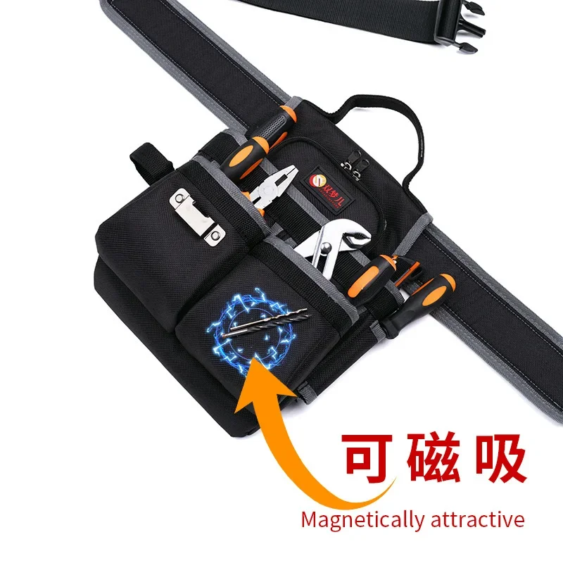 Magnetic Tool Fanny Pack Multifunctional Portable Tool Kit Construction Storage Bag Hardware Thickened Oxford Cloth Lightweight