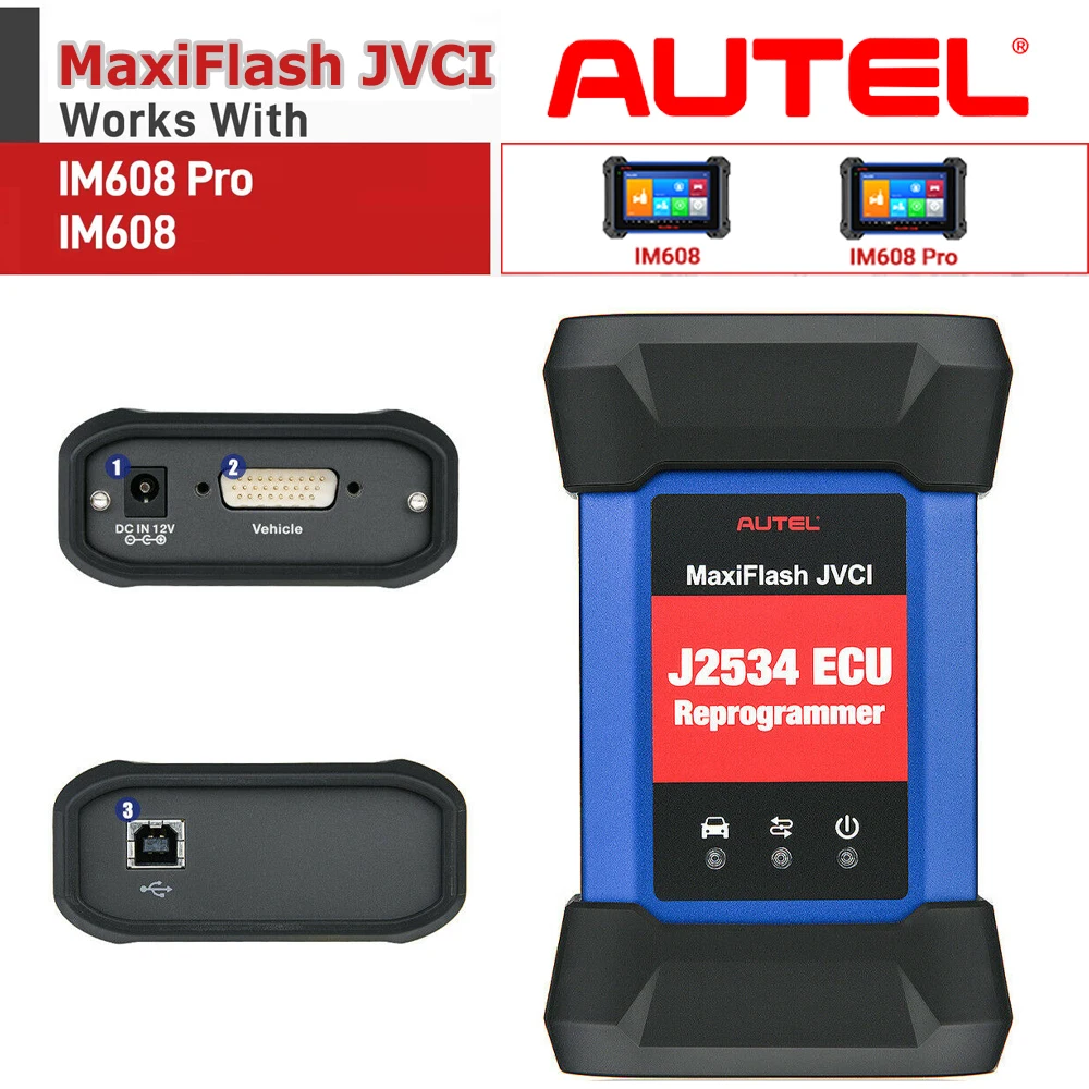 Autel MaxiFlash J2534 VCI ECU Programming Tool Use With IM608/ IM608 Pro With Convenient PC Communication and ECU Reprogrammin