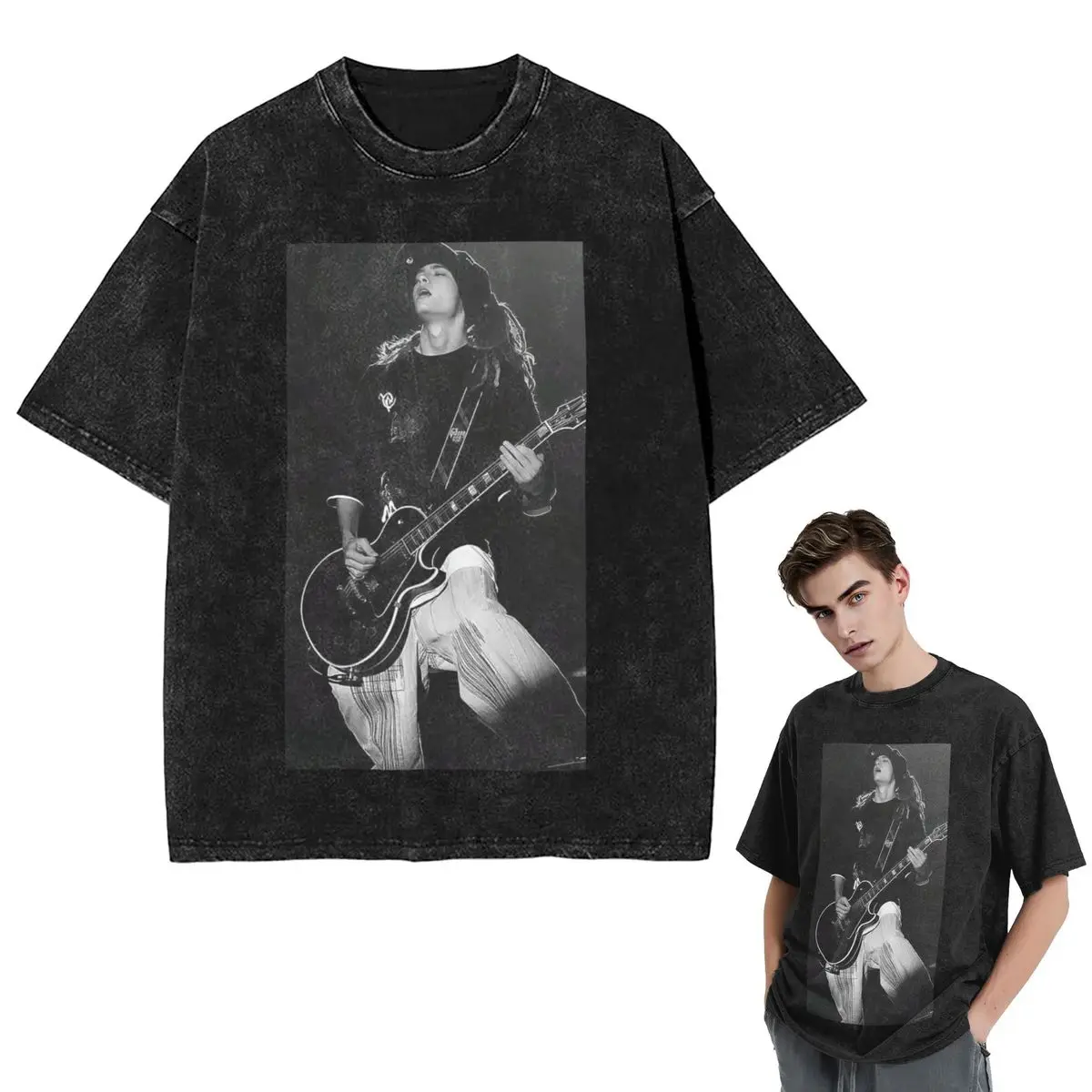 

Streetwear T-Shirts Tokio Hotel Tom Kaulitz Music Band Washed T Shirt Short Sleeve Hip Hop T-Shirt Tops Tees for Men Women