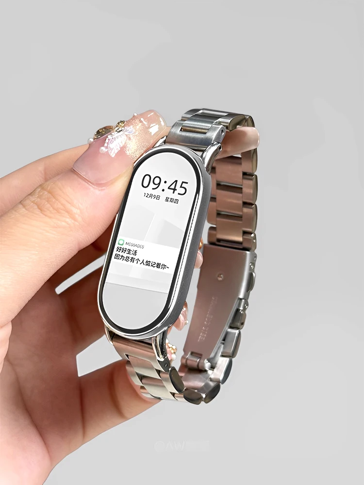 Металлический ремешок для Xiaomi Band Mi Band 10 9 8 nfc miband Сменный ремень на запястье из нержавеющей стали Pulseira Correa Браслет Mi Band 10