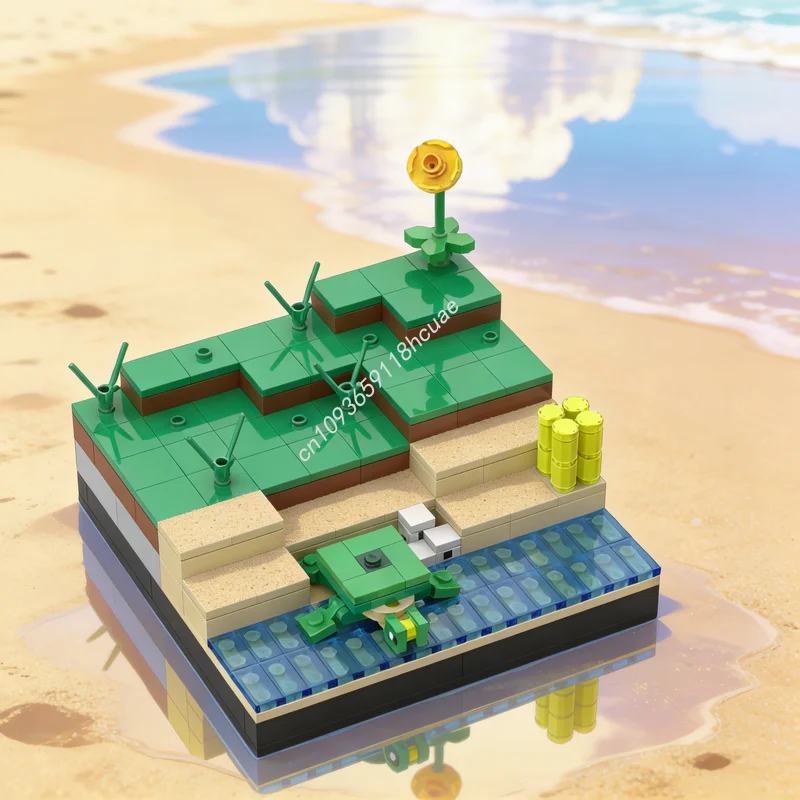 213 pièces MOC Paysage du Monde Terrestre Mon Monde Modèle de Construction Blocs de Construction Jouet DIY Créatif Idée Cadeau de Noël Éducatif Briques