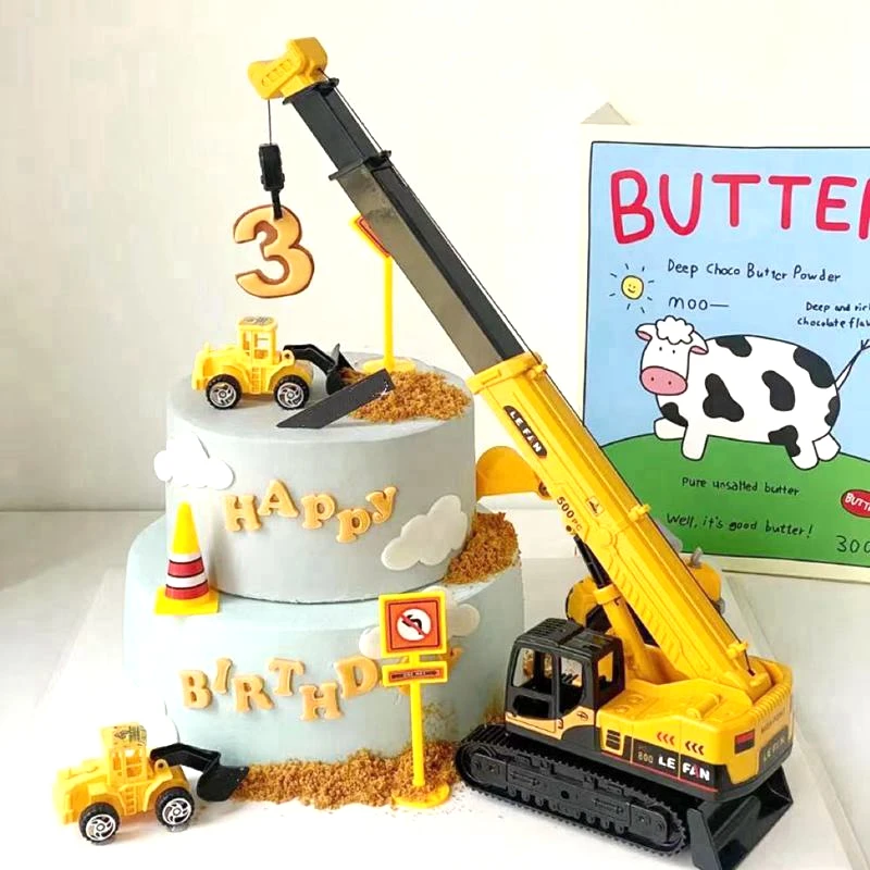 

Engineering Excavator Tractor Cake Topper Birthday Construction Party Cake Topper Boy Birthday Party Cake Decor Baby Shower Kid