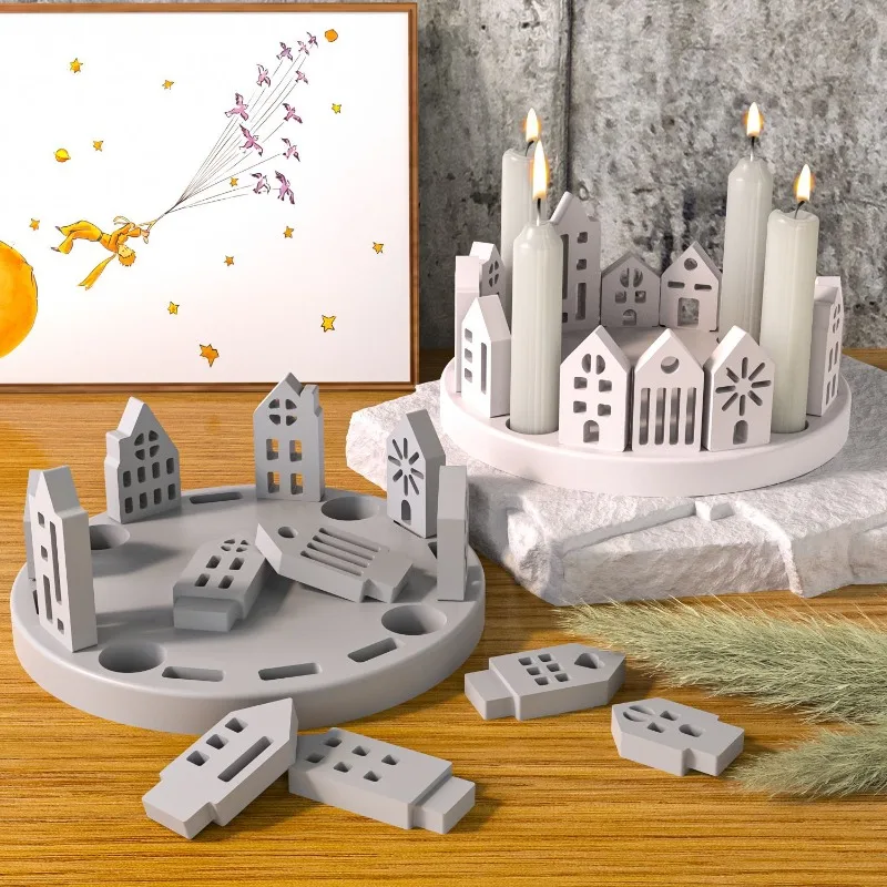 Resin Silicone Mold Set, European Hollow House Silicone Mold, Handmade Dual-Purpose Mold for Epoxy Resin And Gypsum