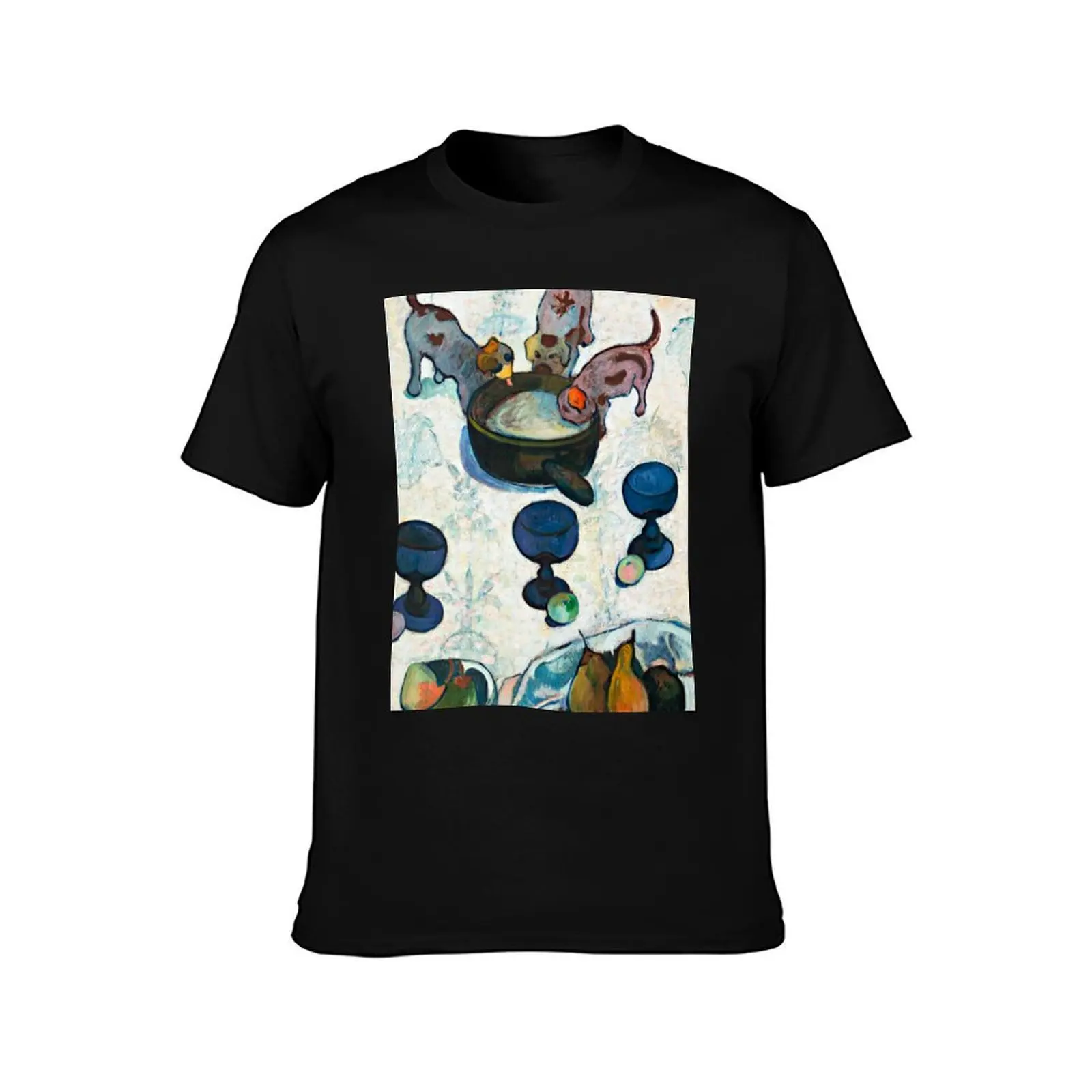 1888 - Gauguin - Still Life with Three Puppies T-Shirt vintage clothes cute tops boys whites rapper graphic tees Men's t-shirts