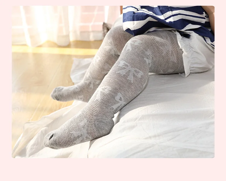 0-24 Monate Neugeborenen-Babystrumpfhosen für Mädchen, Frühling, Sommer, Mesh-Schleife, einfarbige Strumpfhose, dünne, atmungsaktive Baumwollstrümpfe für Kleinkinder, neu – Detail 4