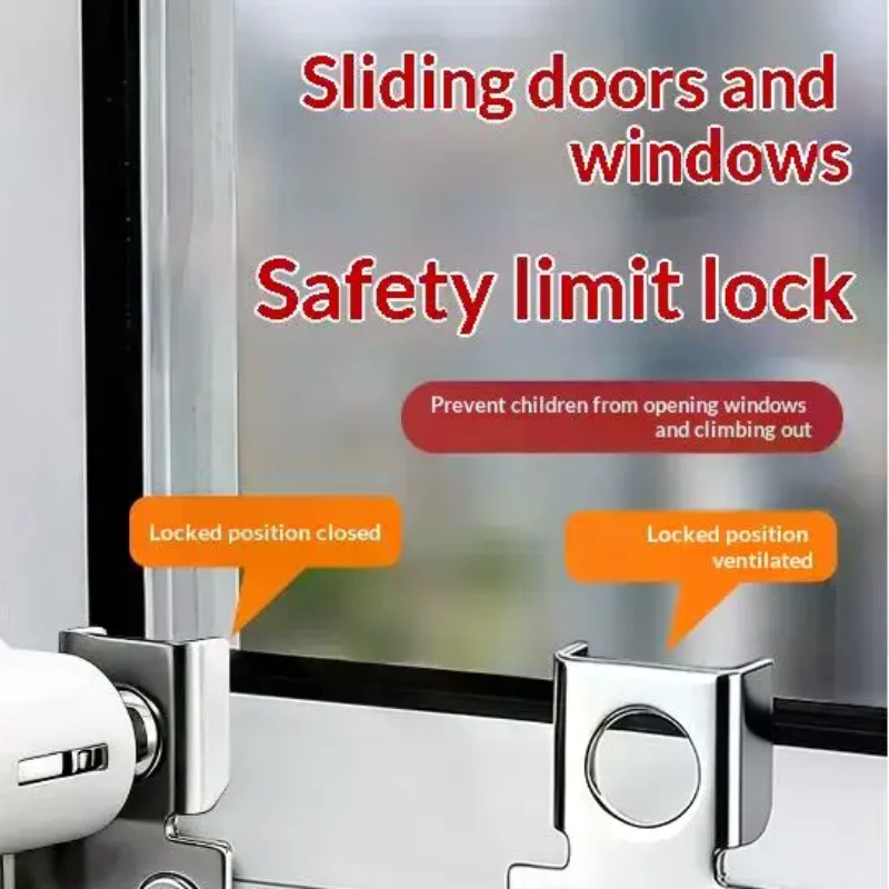 1Set Sliding Door Window Locks With 2 Keys Baby Child Safety Protection Anti Theft Door Window Security Lock Catches Set