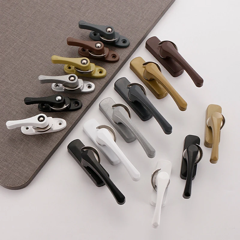 1pc Universal Window Hook Lock Stainless Steel Crescent Lock for Sliding Windows Security Anti Theft Safety Hardware