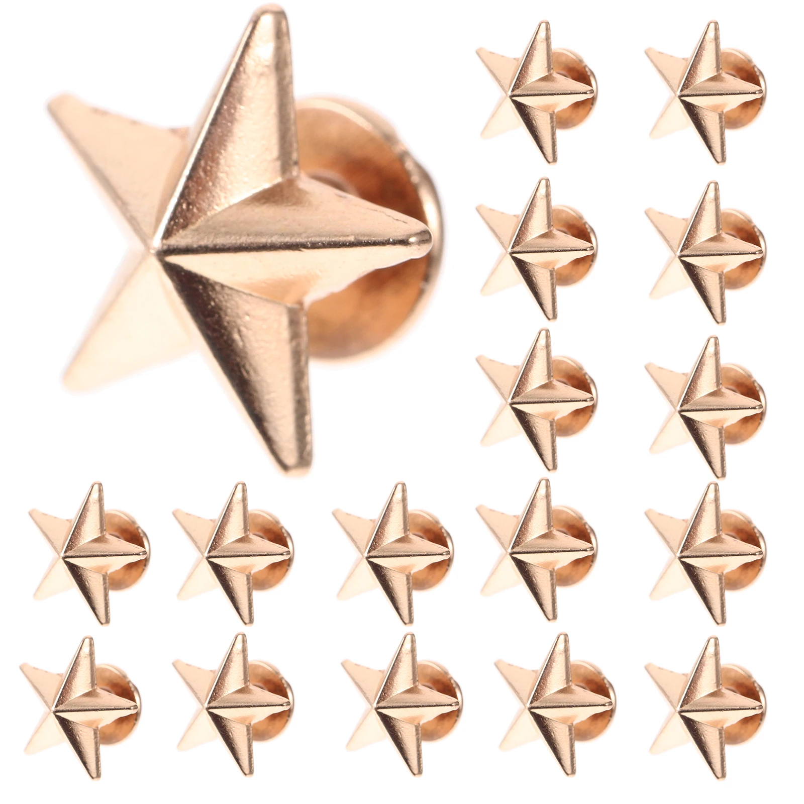 

50 Pcs Five Pointed Star Rivets 14mm Gun Color Alloy Punk Spikes for Clothing Shoes Hats Belt Bag DIY Craft Decor
