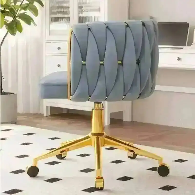 Luxury Nordic Room Chair Velvet Computer Living Chair Bedroom Dressing Stool Front Desk Office Chair INS Anchor Makeup Chair