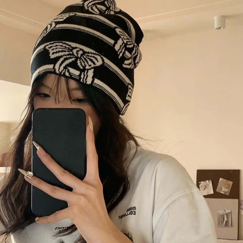 

Windproof Leopard Print Winter Cycling Thermal Mask Polka Point Flower Earhook Neck Warmer Knitted Stripes Pullover Cap Autumn