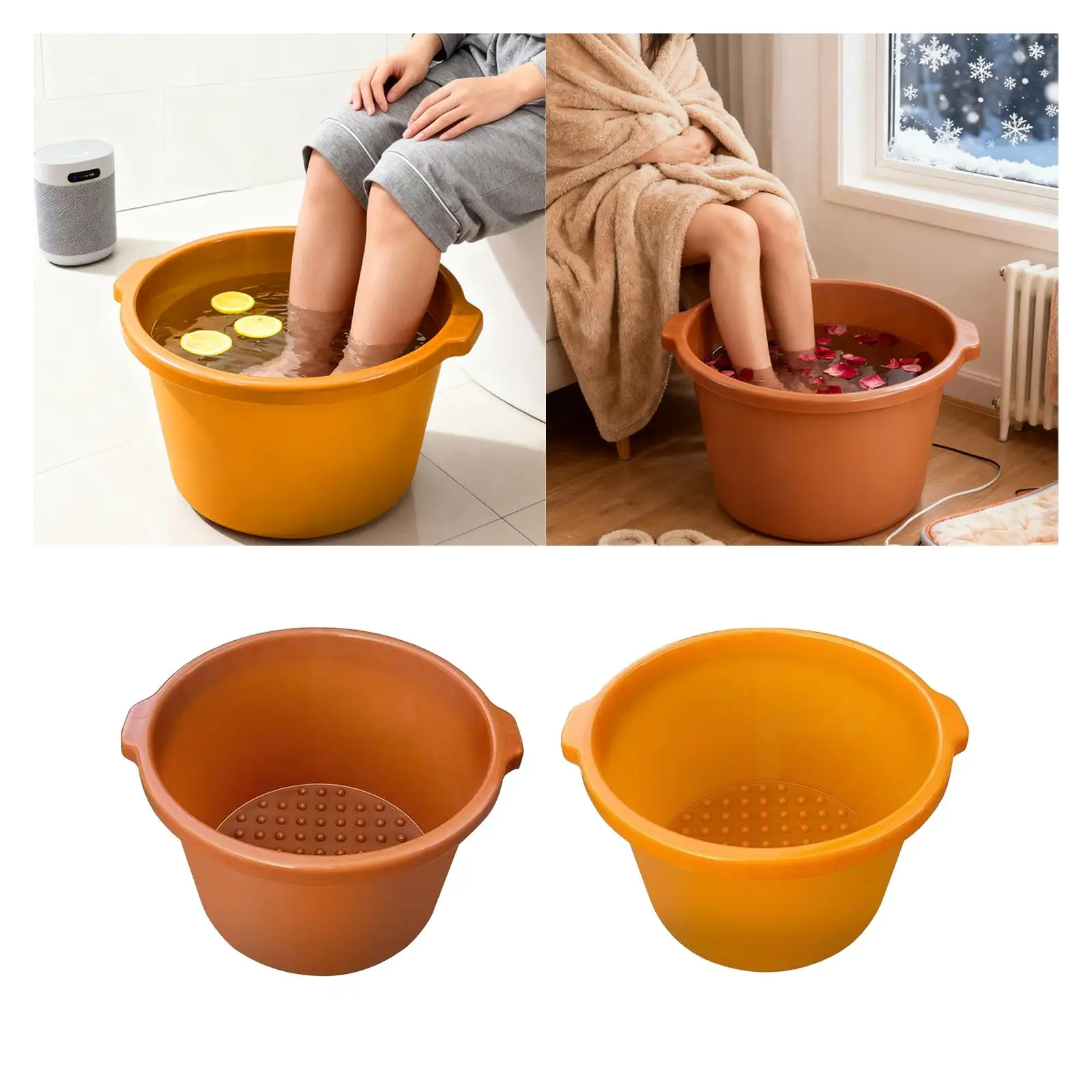 

Foot Bath Soak Tub Foot Bucket Wash Basin with Massage Bumps for Camping, Watching TV Trip