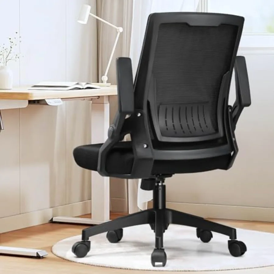 Ergonomic Office Chair with Flip-up Armrests Executive Computer Chair for Home Office, Breathable Mesh and Comfy Lumbar Support