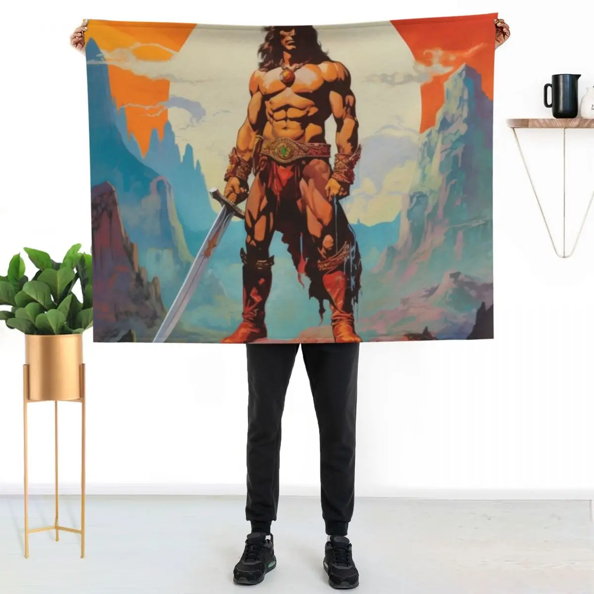

Conan The Barbarian Throw Blanket Soft Solid Color Blanket for Couch Bed
