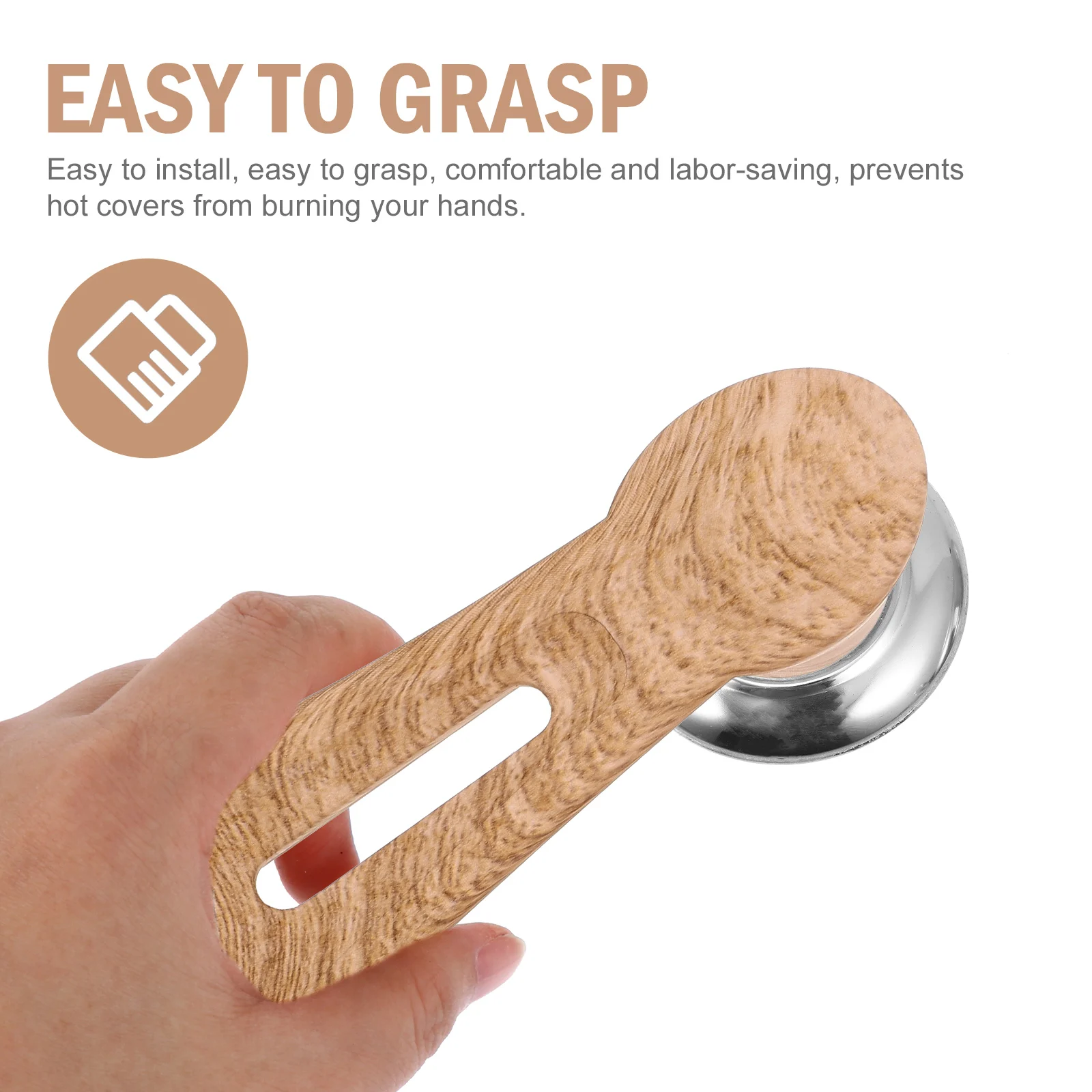 

2pcs Pot Lid Handle Stainless Steel Bakelite Universal Replacement For Kitchen Pan Cover Grip Cookware Accessories