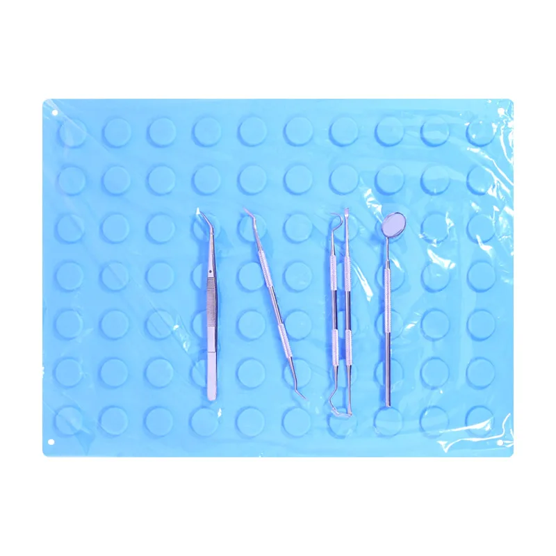 Bandejas / Gestión segura de objetos punzantes / Almohadilla para instrumentos médicos azules / Esteras para instrumentos quirúrgicos magnéticos