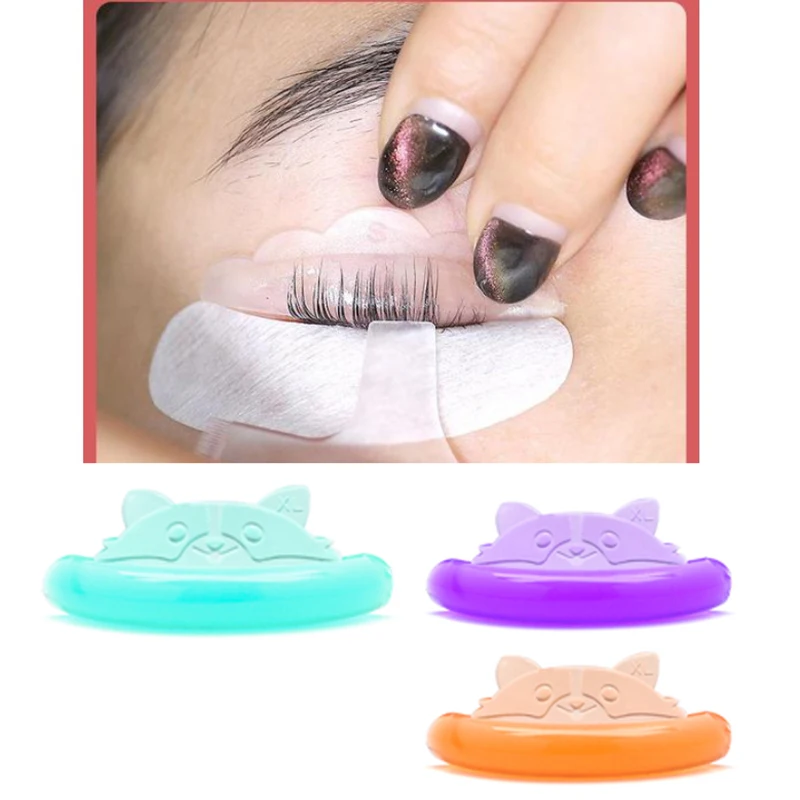 5Pairs Lijm Gratis Siliconen Kat-vormige Wimper Perm Pads Sticky Wimpers Staven Shield Lifting 3D Wimperkruller Applicator gereedschap