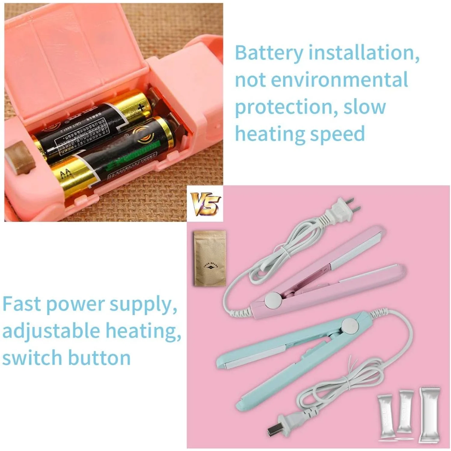 Мини-сумка из 2 упаковок, термосумка для пищевых продуктов с 43-дюймовым шнуром питания с гофрированной нагревательной пластиной для вакуумных герметичных пакетов, чип