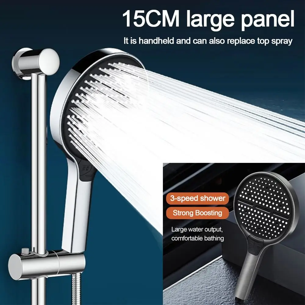 

3 режима, регулируемая насадка для душа, высокое давление, 15 см, большая панель, водосберегающий спринклер, многофункциональный ручной распылитель для душа