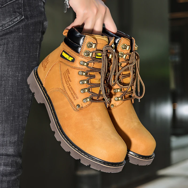 Work Boots Indestructible Safety Shoes Men Steel Toe Shoes Puncture-Proof Sneakers Man Non Slip Work Shoes Male Leather Boots