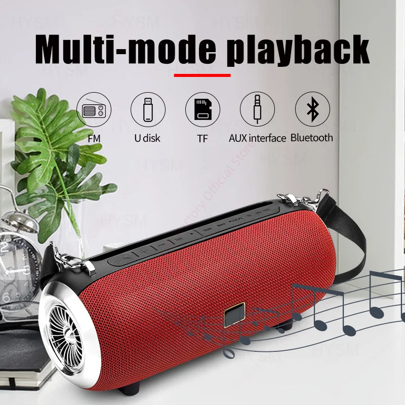 Portable Wireless Bluetooth High Power Speaker Powerful Outdoor Som Boom Box Music Player with Phone Holder Column for TV Phone