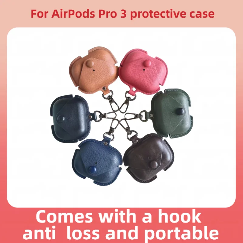 

Solid Color Simple Leather Case For AirPods Pro 3 Bluetooth Earphones - Premium Business - Style Protection