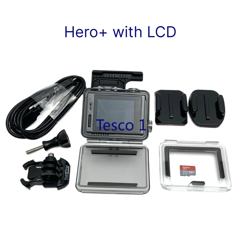 A Set for GoPro hero、hero+、hero+with LCD、 Hero3+Silver/Black Edition Action Sport Camera Accessory+Battery+Charging Data Cable