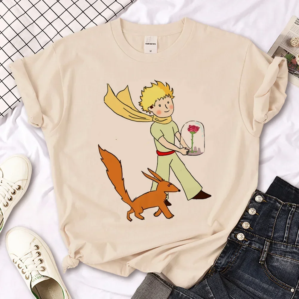 The Little Prince Print Tee Women T-shirts Harajuku Tshirt Girl 2000s Clothing kawaii Print T Shirt For Women image 5