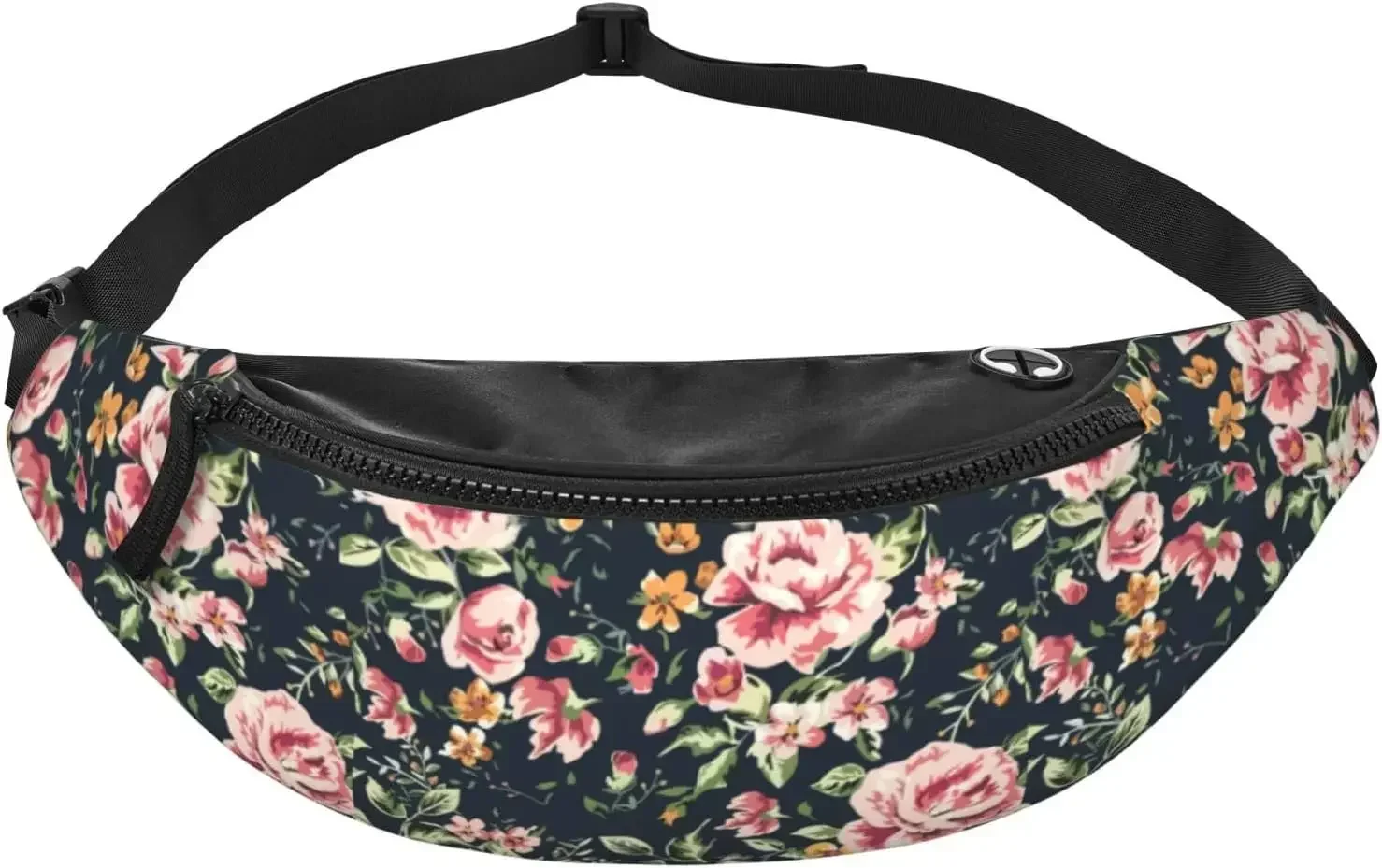 زهور جميلة الأزهار الوردي الأخضر يترك الرجعية موضة عادية حزمة مراوح الخصر حقيبة الرجال النساء حزام قابل للضبط الخصر حقيبة ل