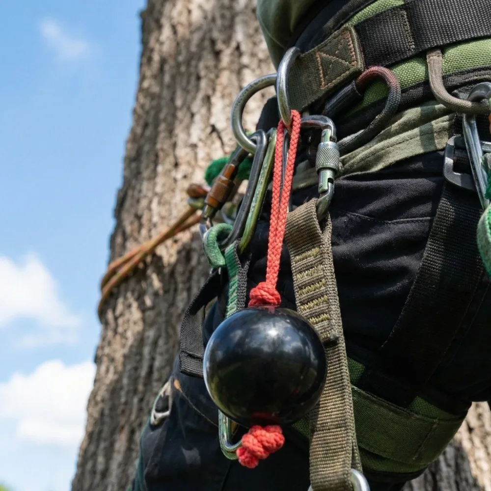 2 Pcs Durable With Guiding Rope Tree Climbing Ball Lightweight Black Arborist Retriever Ball Friction Saver Ball Mountaineering