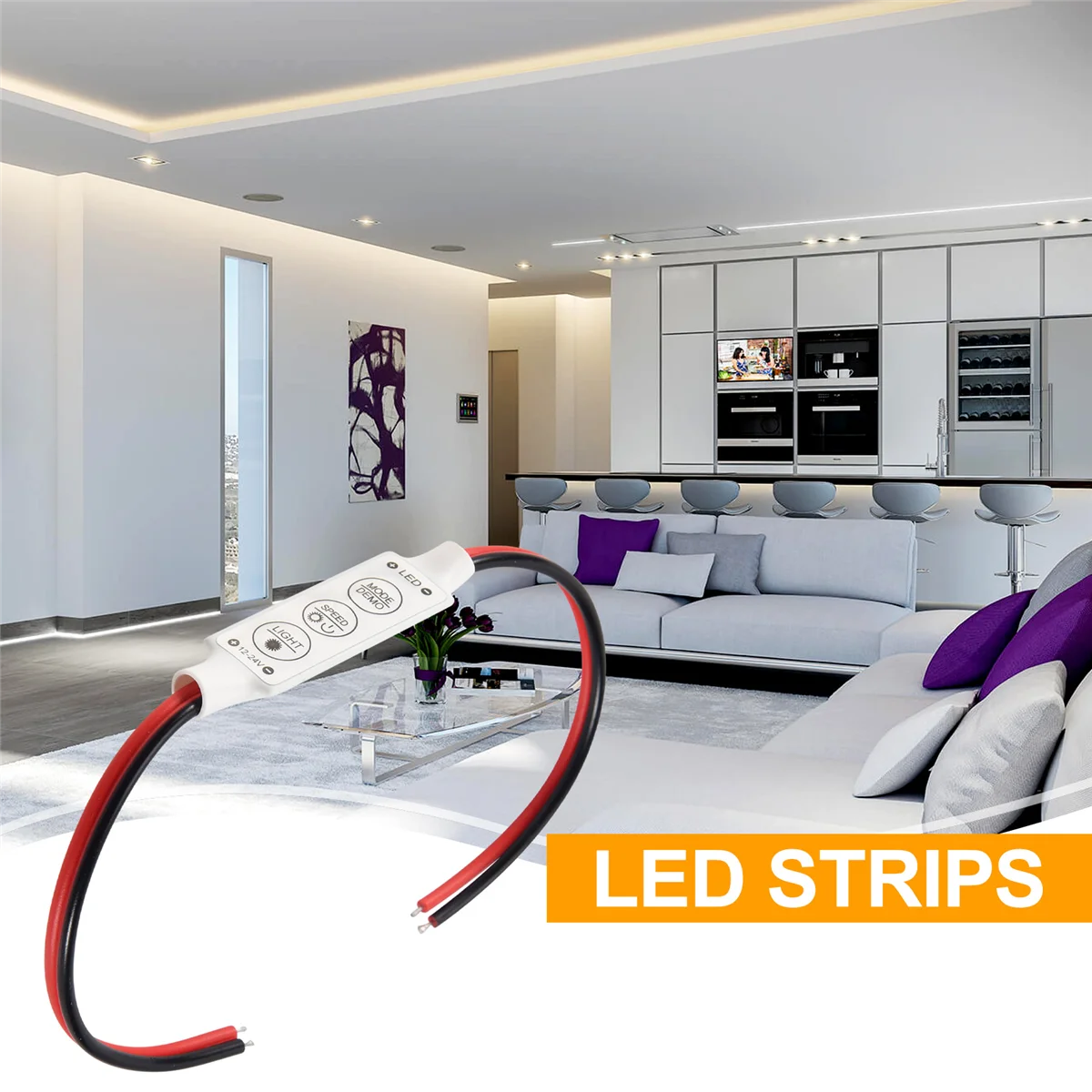 12A หรี่ไฟ LED 12V-24V สำหรับตัวควบคุมขาวดำแบบแถบไฟ LED