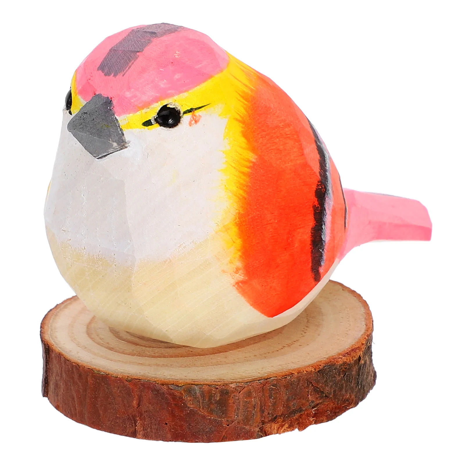 

Wooden Bird Statue Carved Nordic Style Decorative Sculpture Safe Material Indoor Outdoor Use Colorful Miniature Wood