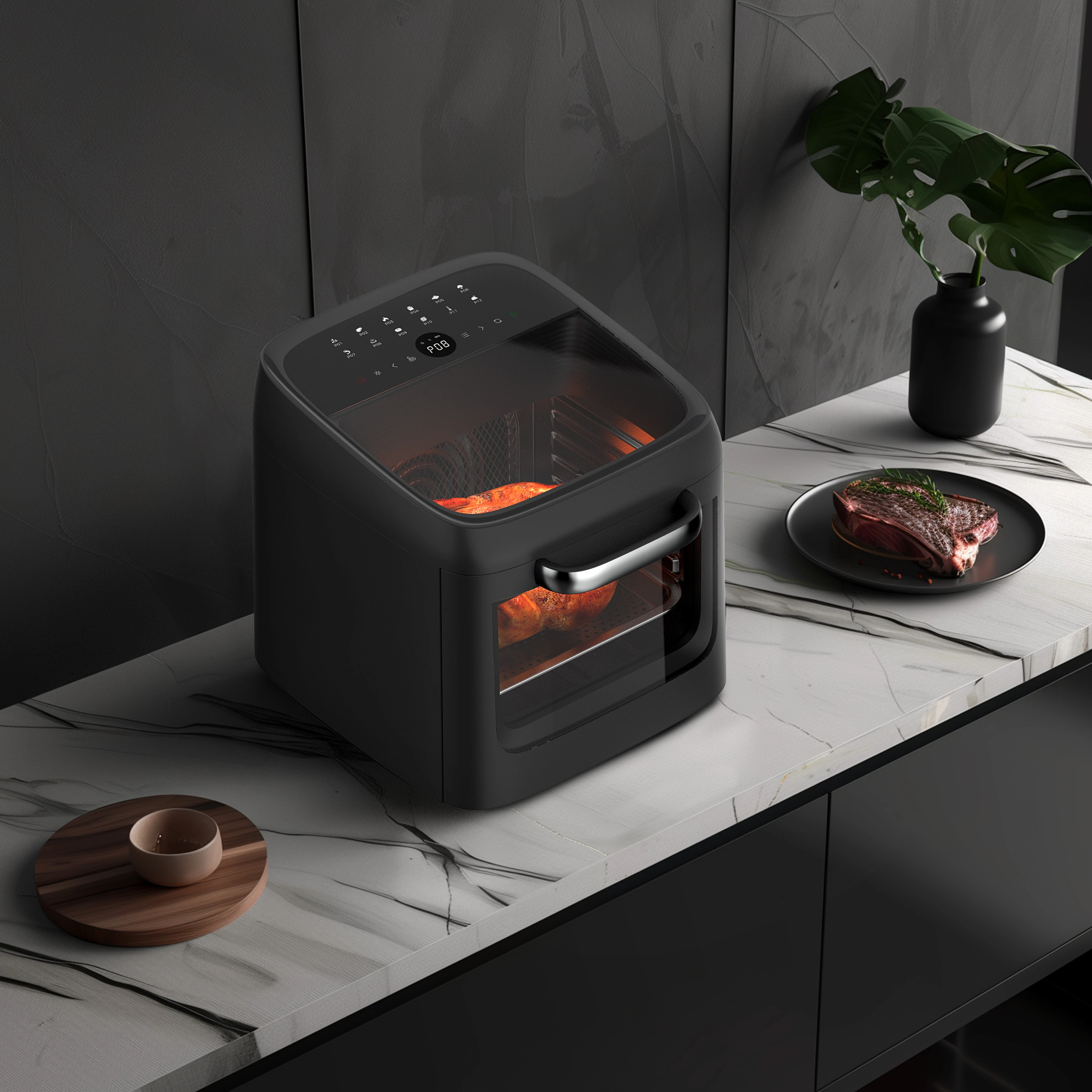 Freidora De Aire De 12L, horno tostador, pequeños electrodomésticos De Cocina, Freidora De Aire Digital integrada, accesorios De cocina, horno freidora De aire