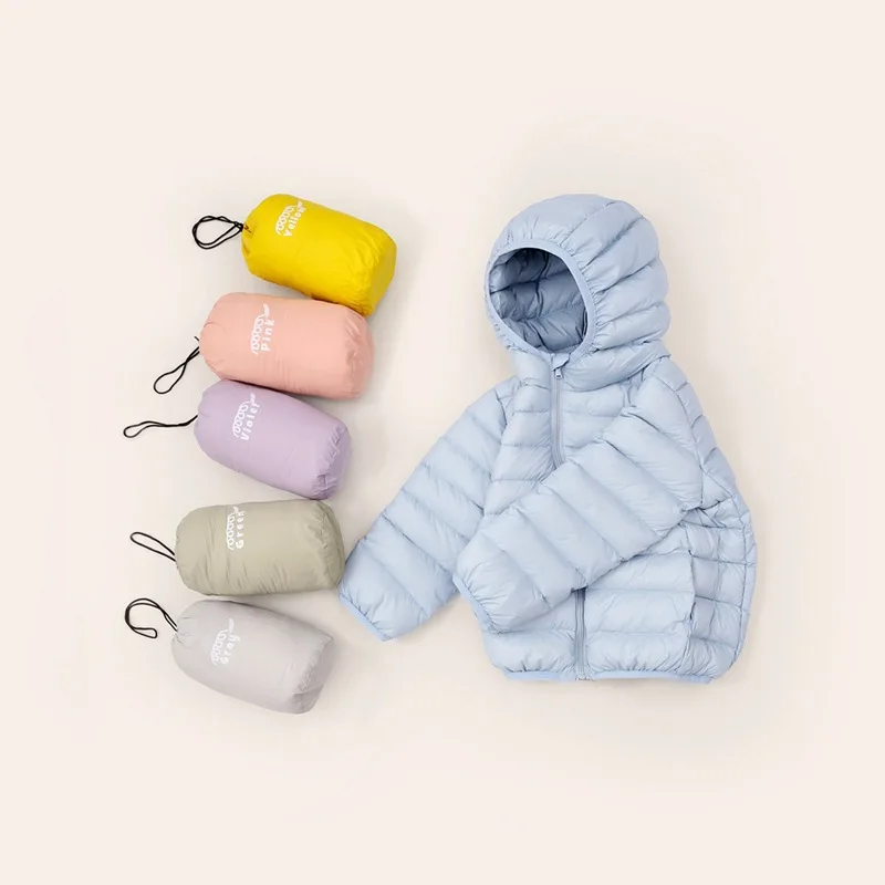 

2022 Children White Duck Down Boys Jacket Kids Coat For Girl fall -Winter New Candy Color Warm Clothes 2-16Y Teen light coat