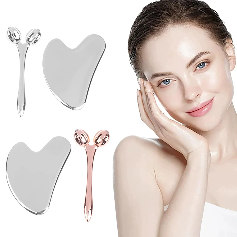 أداة Gua Sha للوجه ثلاثية الأبعاد مدلك العين مدلك تجميل الوجه للهالات السوداء أكياس العين العضلات