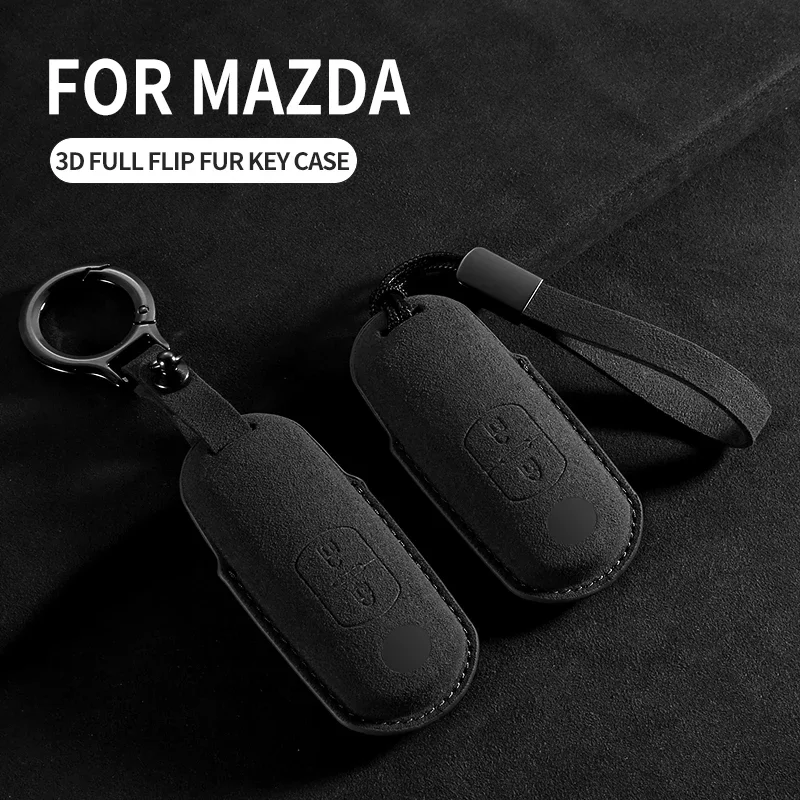 

Suede Car Key Case Cover For Mazda 2 3 5 6 Axela Atenza Demio CX-3 CX5 CX-7 CX-9 MX-5 Car Key Protective Shell Accessories