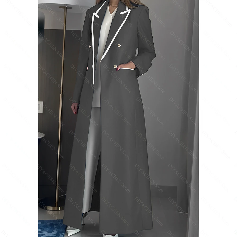 Blazer básico elegante para mujer, abrigo largo con doble botonadura y solapa de pico, chaqueta Formal informal de oficina para mujer, chaqueta ajustada Traf solo 1 unidad