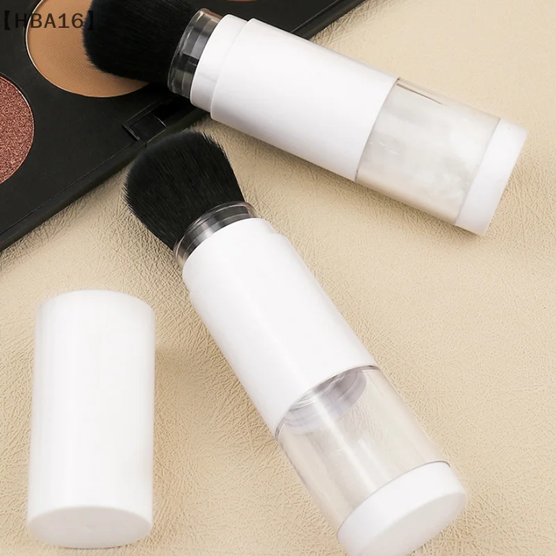 〔HBA16〕2 in 1 Foundation Brush Makeup Brush Empty Travel Blush with Refillable Loose Powder Bottle Makeup Beauty Tools